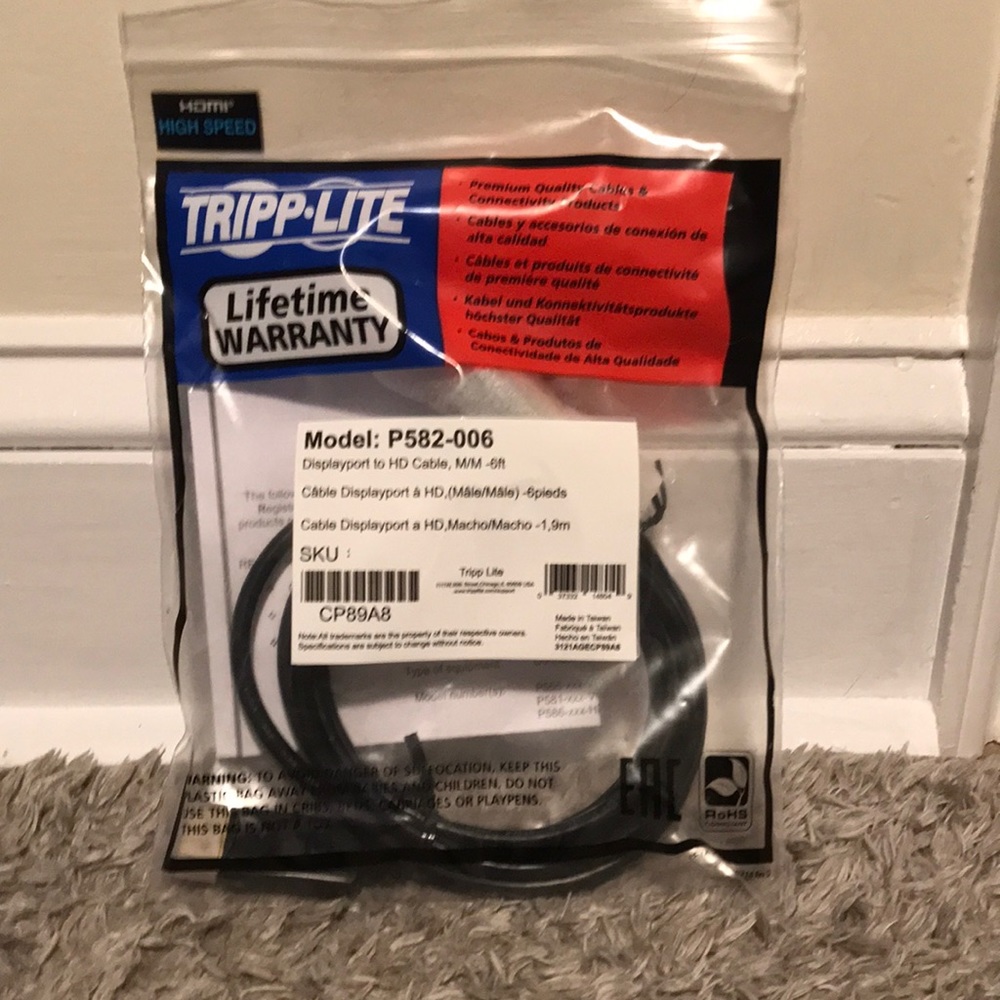 Black 6ft HDMI cable